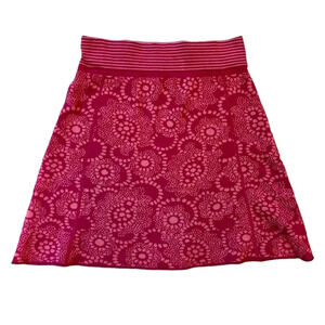 Title Nine Skirt Knit Pink Orange Print Mini Size XS